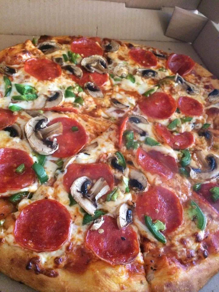 Pepperoni Pizza with Mushrooms and Jalapeños